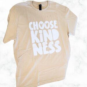 “Beige & Bold” Kindness Tee – Heart Detail Edition (Size Large)